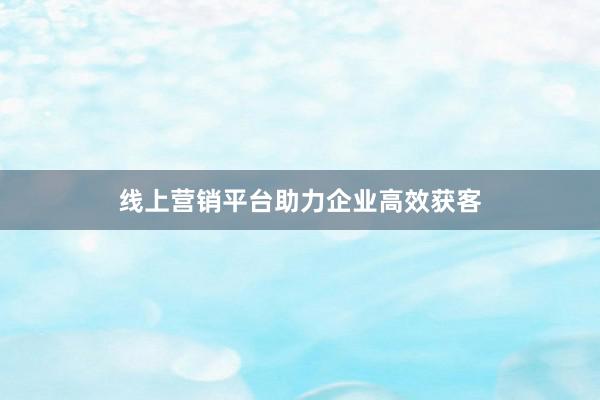 线上营销平台助力企业高效获客