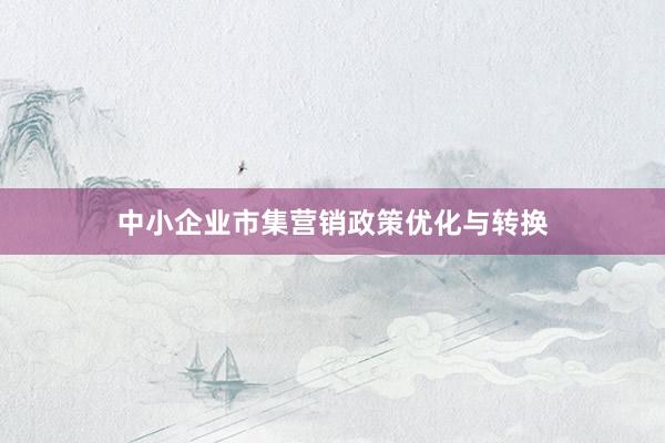 中小企业市集营销政策优化与转换